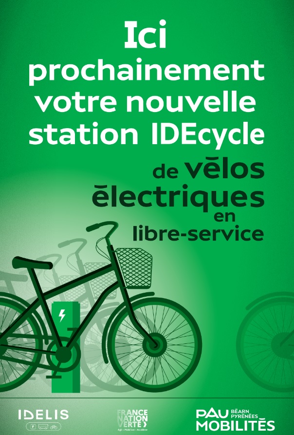 Ici prochainement votre nouvelle station IDEcycle de vélos électriques en libre service